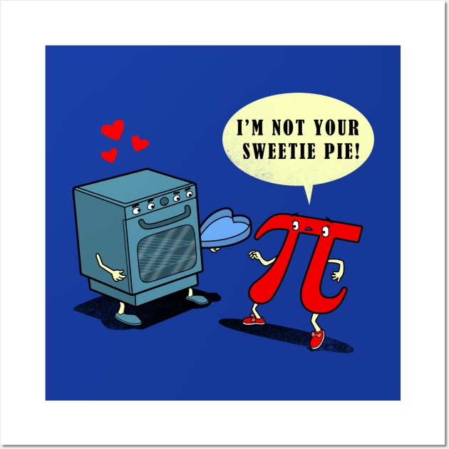 Cute Pie Day Pie Baking Math Cartoon Lovers Relationship Wall Art by BoggsNicolas